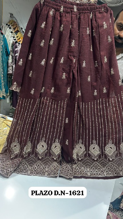 RAMSHA D.NO 1621-1622-1623 WHOLESALE READYMADE GEORGETTE PAKISTANI PLAZZO STYLE 3 PCS SUITS SUPPLIER