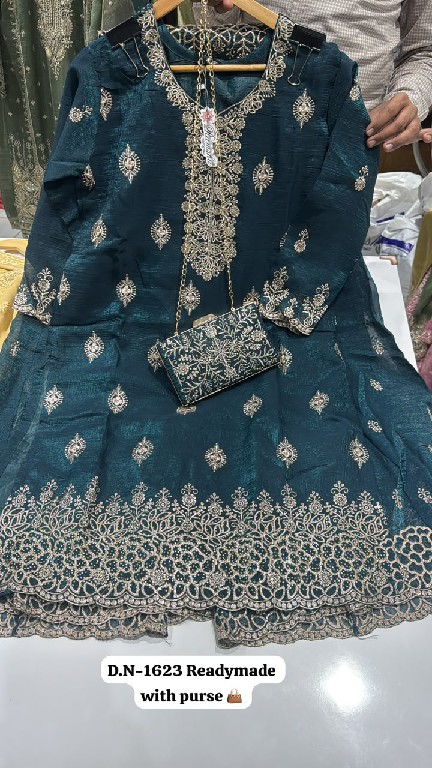 RAMSHA D.NO 1621-1622-1623 WHOLESALE READYMADE GEORGETTE PAKISTANI PLAZZO STYLE 3 PCS SUITS SUPPLIER