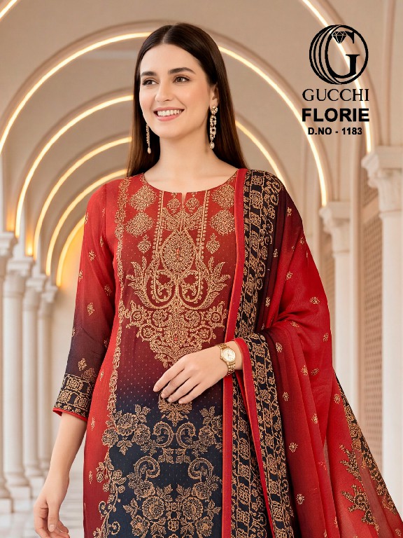 GUCCHI FLORIE D.NO 1183 WHOLESALE VISCOSE PASHMINA WINTER ETHNIC LOOK UNSTITCH SALWAR SUITS FOR EXPORT