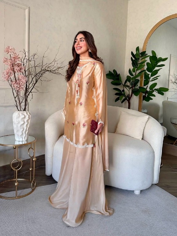 TEXTILEDEAL D.NO 6080 WHOLESALE READYMADE JAPAN SATIN PARTY WEAR TOP PLAZZO WITH DUPATTA ONLINE