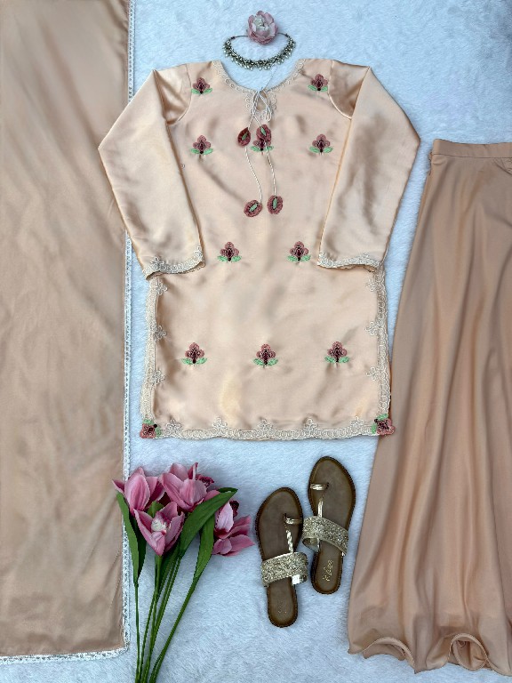 TEXTILEDEAL D.NO 6080 WHOLESALE READYMADE JAPAN SATIN PARTY WEAR TOP PLAZZO WITH DUPATTA ONLINE