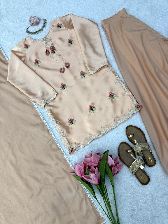 TEXTILEDEAL D.NO 6080 WHOLESALE READYMADE JAPAN SATIN PARTY WEAR TOP PLAZZO WITH DUPATTA ONLINE