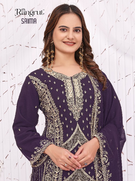 RANGRUT SAIMA WHOLESALE READYMADE BLOOMING GEORGETTE BIG SIZE HEAVY EMBROIDERY PLAZZO STYLE 3 PCS SUITS EXPORTER