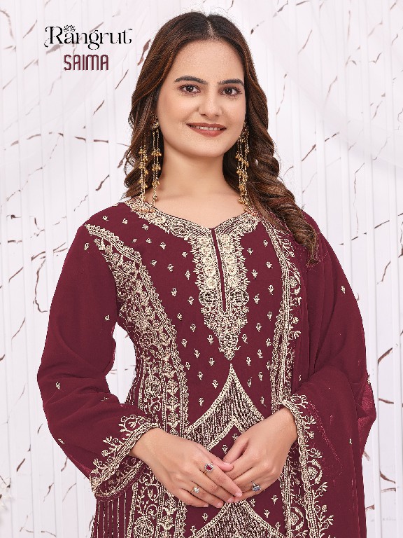RANGRUT SAIMA WHOLESALE READYMADE BLOOMING GEORGETTE BIG SIZE HEAVY EMBROIDERY PLAZZO STYLE 3 PCS SUITS EXPORTER