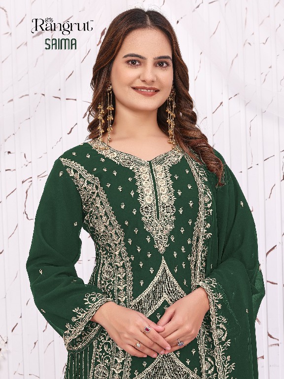 RANGRUT SAIMA WHOLESALE READYMADE BLOOMING GEORGETTE BIG SIZE HEAVY EMBROIDERY PLAZZO STYLE 3 PCS SUITS EXPORTER