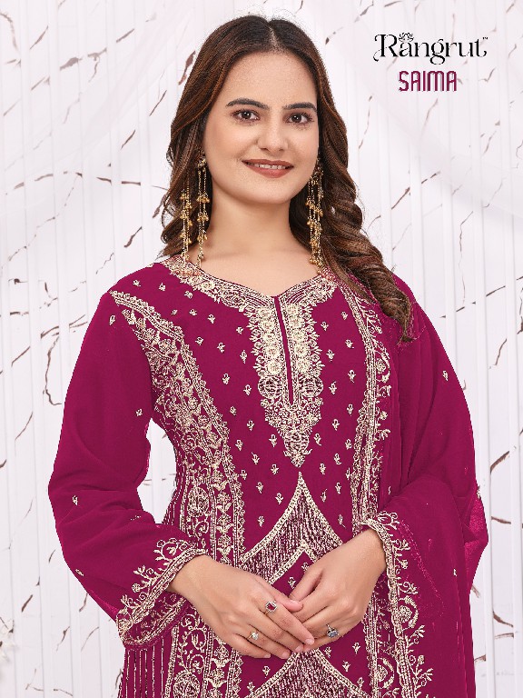 RANGRUT SAIMA WHOLESALE READYMADE BLOOMING GEORGETTE BIG SIZE HEAVY EMBROIDERY PLAZZO STYLE 3 PCS SUITS EXPORTER