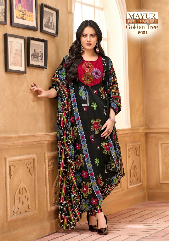 MAYUR CREATION GOLDEN TREE VOL 6 WHOLESALE READYMADE PURE COTTON BIG SIZE BEAUTIFUL WORK 3 PCS SUITS FOR WOMEN ONLINE