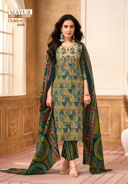 MAYUR CREATION GOLDEN TREE VOL 6 WHOLESALE READYMADE PURE COTTON BIG SIZE BEAUTIFUL WORK 3 PCS SUITS FOR WOMEN ONLINE