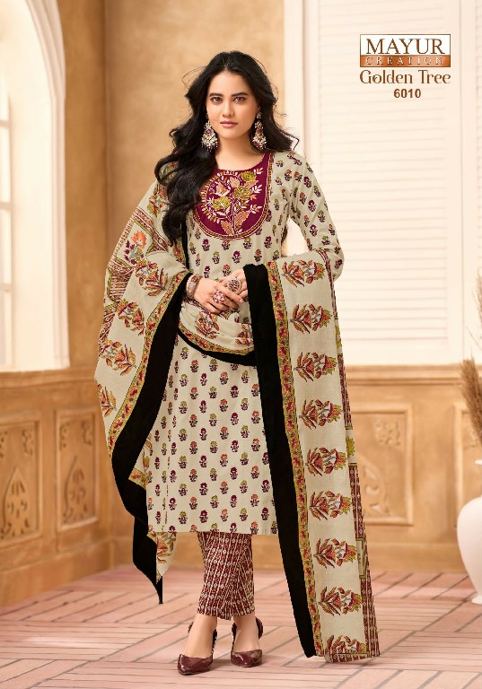 MAYUR CREATION GOLDEN TREE VOL 6 WHOLESALE READYMADE PURE COTTON BIG SIZE BEAUTIFUL WORK 3 PCS SUITS FOR WOMEN ONLINE
