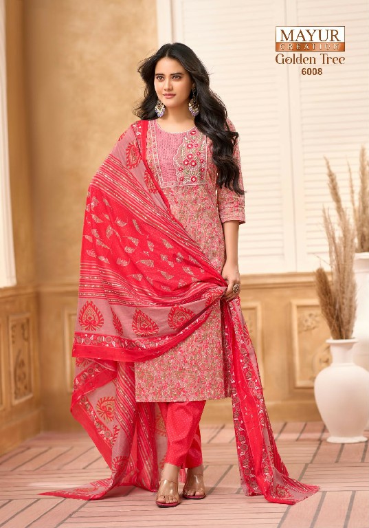 MAYUR CREATION GOLDEN TREE VOL 6 WHOLESALE READYMADE PURE COTTON BIG SIZE BEAUTIFUL WORK 3 PCS SUITS FOR WOMEN ONLINE
