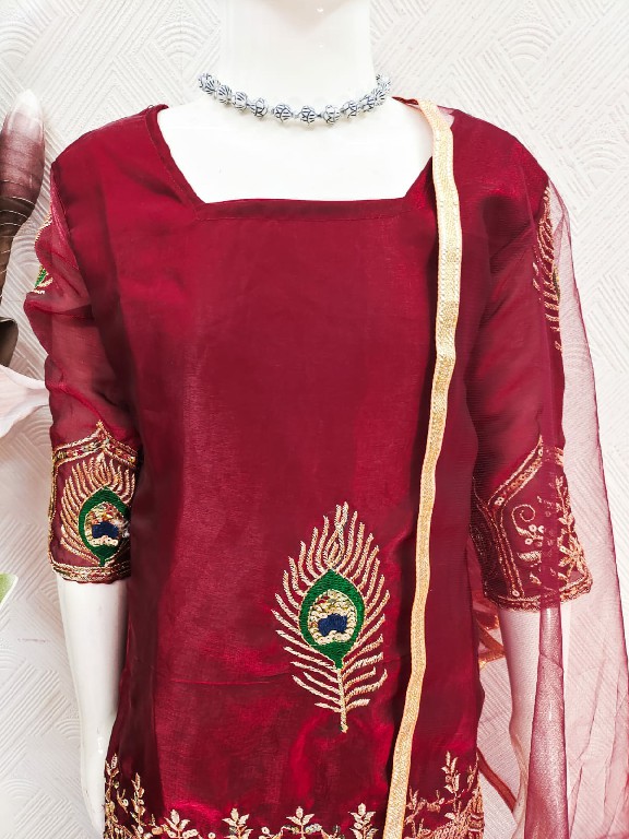 TEXTILEDEAL LAUNCH READYMADE HEAVY FENDY SILK FESTIVE WEAR SHARARA STYLE 3 PCS SUITS FOR KIDS ONLINE