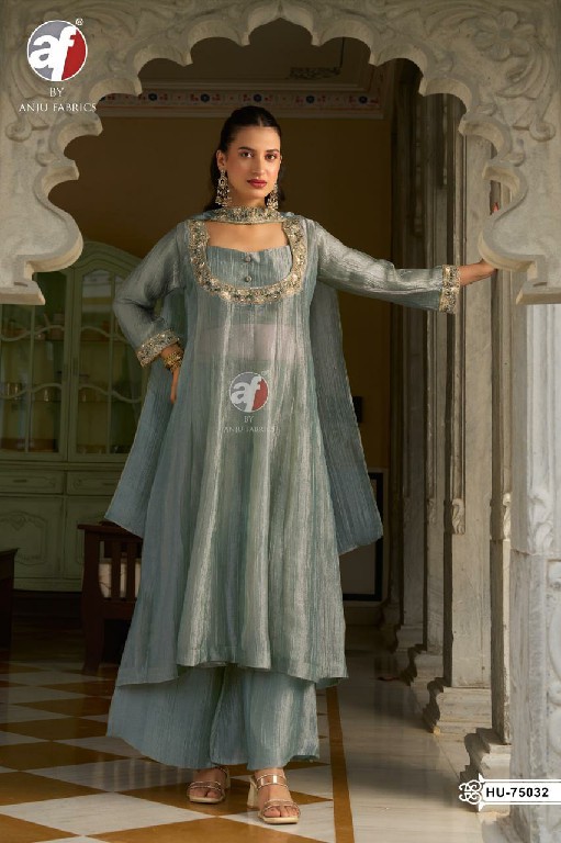 ANJU FAB D.NO HU 75032 TO 75035 WHOLESALE READYMADE SALSA DESIGNER INDO WESTERN SUITS COMBO FOR WOMEN ONLINE