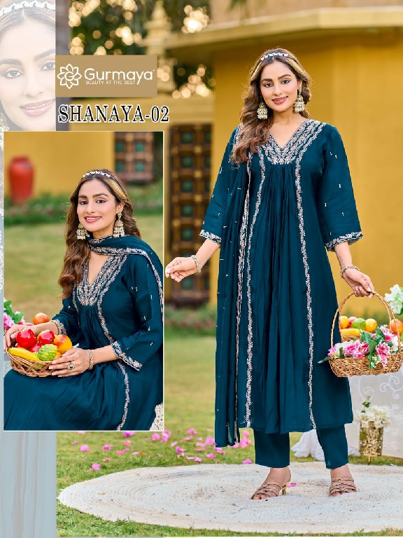 AANCHI SHANAYA WHOLESALE READYMADE MUL CHANDERI FASHIONABLE 3 PCS COMBO SET SUITS EXPORTER