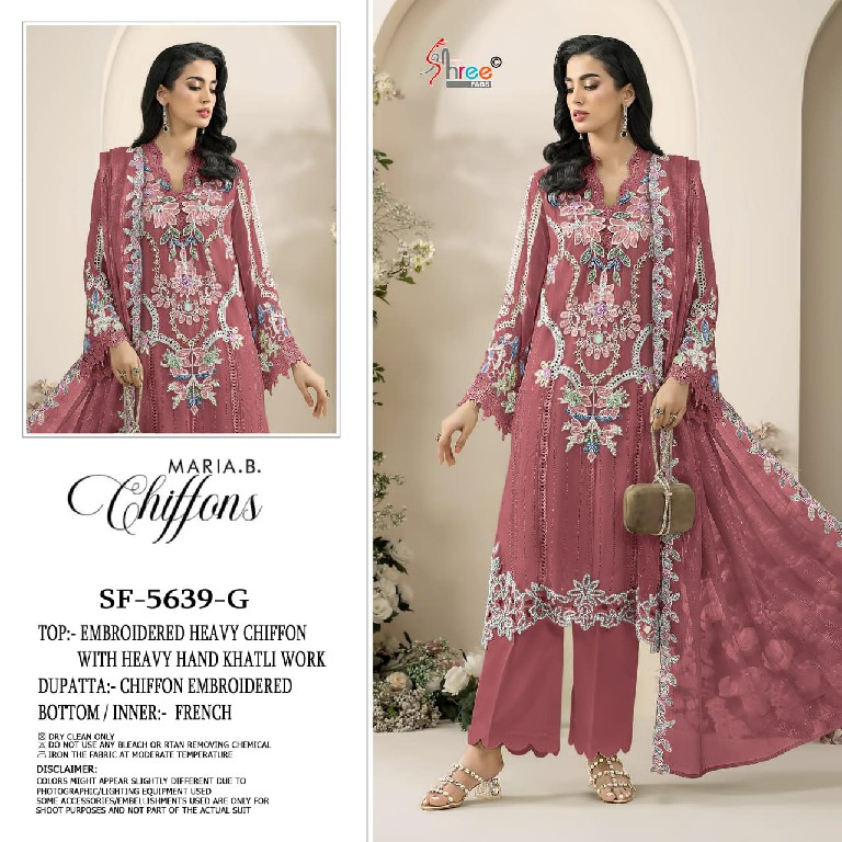 SHREE FABS D.NO 5639 WHOLESALE CHIFFON PAKISTANI POPULAR DESIGN UNSTITCH SALWAR SUITS EXPORTER