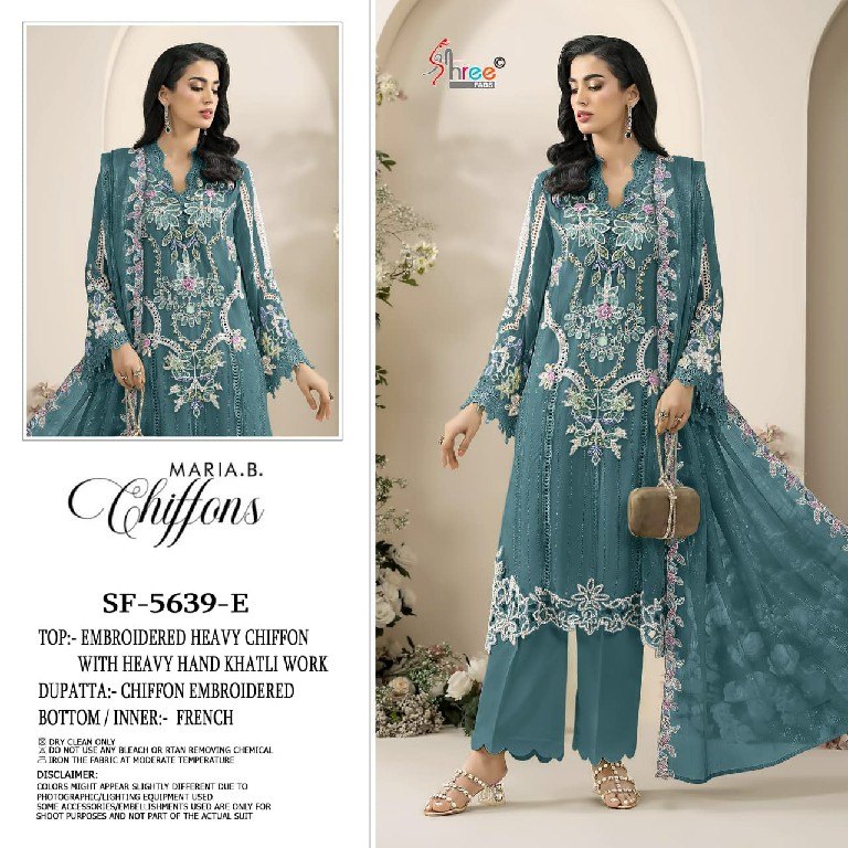 SHREE FABS D.NO 5639 WHOLESALE CHIFFON PAKISTANI POPULAR DESIGN UNSTITCH SALWAR SUITS EXPORTER