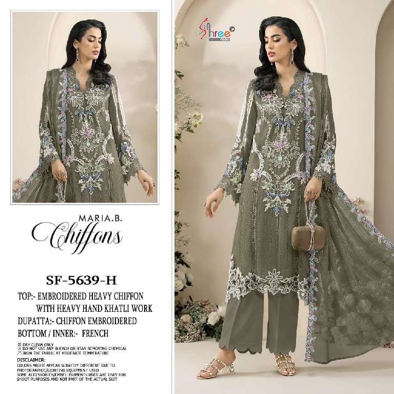 SHREE FABS D.NO 5639 WHOLESALE CHIFFON PAKISTANI POPULAR DESIGN UNSTITCH SALWAR SUITS EXPORTER