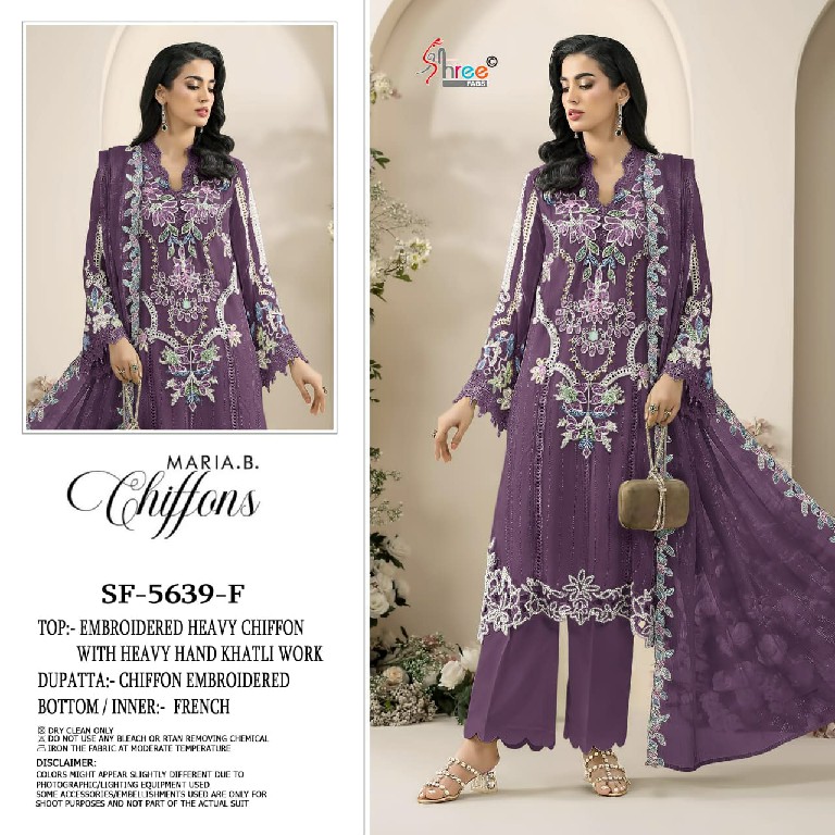 SHREE FABS D.NO 5639 WHOLESALE CHIFFON PAKISTANI POPULAR DESIGN UNSTITCH SALWAR SUITS EXPORTER