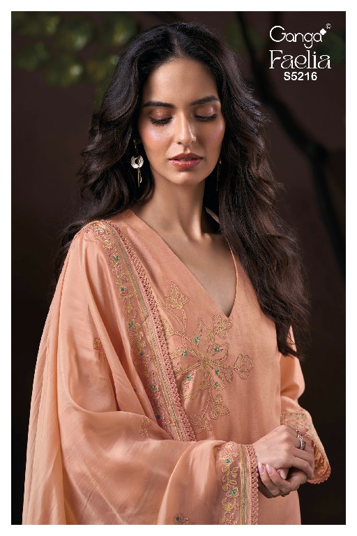 GANGA FAELIA S5216 WHOLESALE PURE BAMBERG GULMOHAR RAW SILK SOLID COLOR UNSTITCH SALWAR SUITS EXPORTER