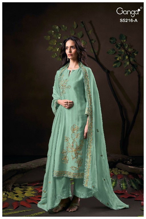 GANGA FAELIA S5216 WHOLESALE PURE BAMBERG GULMOHAR RAW SILK SOLID COLOR UNSTITCH SALWAR SUITS EXPORTER