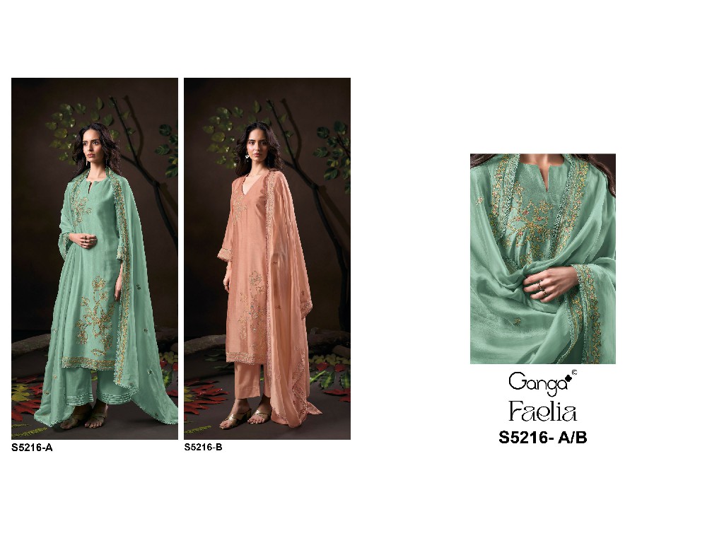 GANGA FAELIA S5216 WHOLESALE PURE BAMBERG GULMOHAR RAW SILK SOLID COLOR UNSTITCH SALWAR SUITS EXPORTER