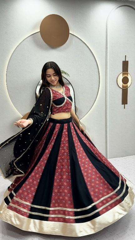 SHREE RAM CREATION D.NO 198 WHOLESALE READYMADE PURE COTTON AJRAKH PRINT NAVRATRI LEHENGA CHOLI FOR EXPORT