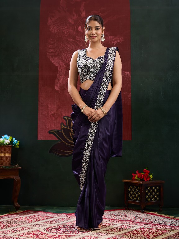 AMOHA D.NO A536 WHOLESALE CHINON READY TO WEAR DESIGNER SAREES FOR WOMEN ONLINE