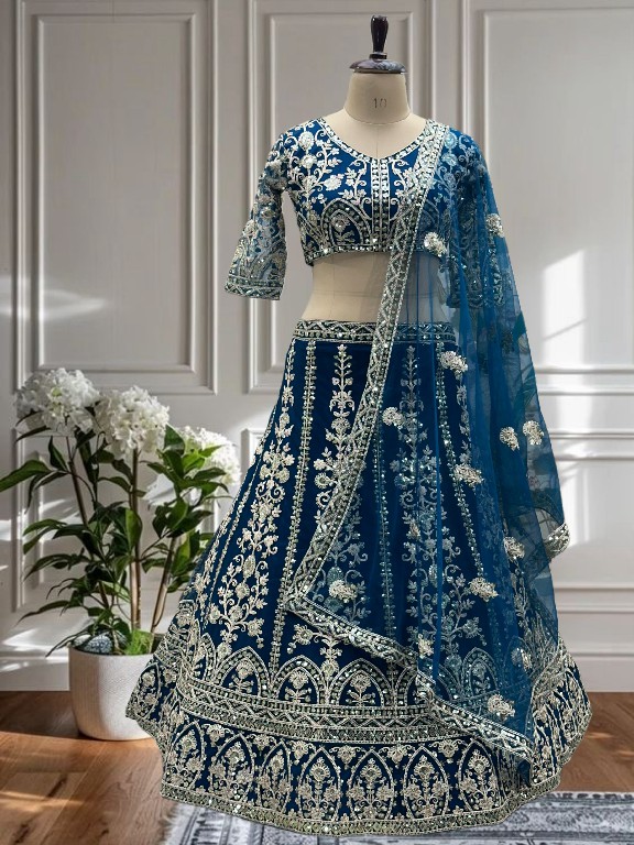DVD D.NO 5126 WHOLESALE BUTTERFLY NET OCCASION WEAR LEHENGA CHOLI FOR EXPORT