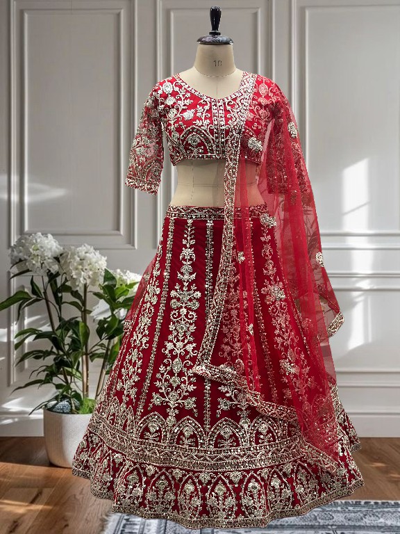 DVD D.NO 5126 WHOLESALE BUTTERFLY NET OCCASION WEAR LEHENGA CHOLI FOR EXPORT