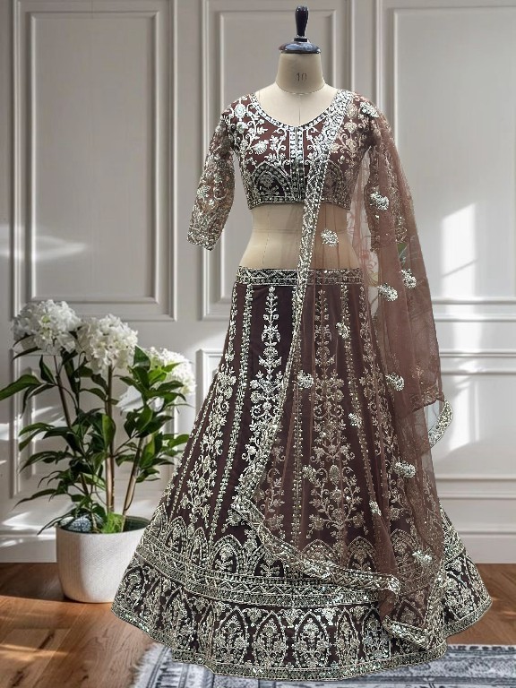 DVD D.NO 5126 WHOLESALE BUTTERFLY NET OCCASION WEAR LEHENGA CHOLI FOR EXPORT