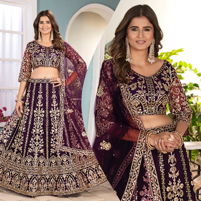 DVD D.NO 5126 WHOLESALE BUTTERFLY NET OCCASION WEAR LEHENGA CHOLI FOR EXPORT