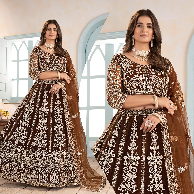 DVD D.NO 5126 WHOLESALE BUTTERFLY NET OCCASION WEAR LEHENGA CHOLI FOR EXPORT