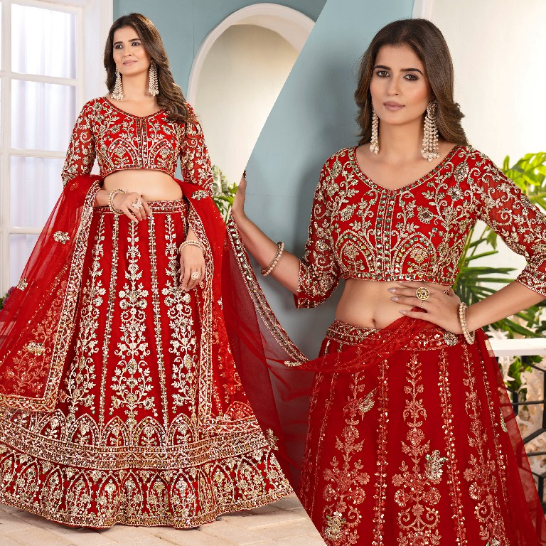 DVD D.NO 5126 WHOLESALE BUTTERFLY NET OCCASION WEAR LEHENGA CHOLI FOR EXPORT