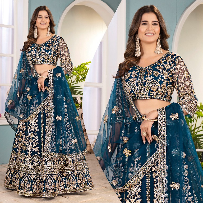 DVD D.NO 5126 WHOLESALE BUTTERFLY NET OCCASION WEAR LEHENGA CHOLI FOR EXPORT