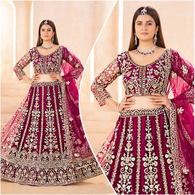 DVD D.NO 5126 WHOLESALE BUTTERFLY NET OCCASION WEAR LEHENGA CHOLI FOR EXPORT