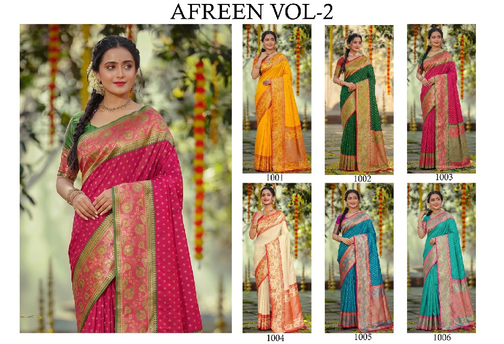 SHREE SHYAM FASHION AFREEN VOL 2 WHOLESALE SILK FESTIVE WEAR INDIAN SAREES FOR WOMEN EXPORTER