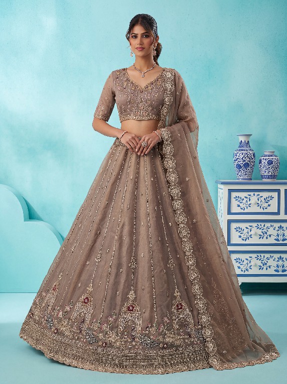 ANJANI ART BRIDAL LEHENGA D.NO 3092 WHOLESALE CHANDNIA SILK INDIAN WEDDING WEAR LEHENGA CHOLI FOR BRIDES EXPORTER