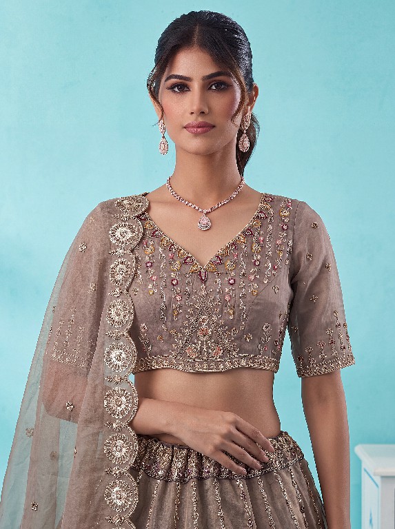 ANJANI ART BRIDAL LEHENGA D.NO 3092 WHOLESALE CHANDNIA SILK INDIAN WEDDING WEAR LEHENGA CHOLI FOR BRIDES EXPORTER