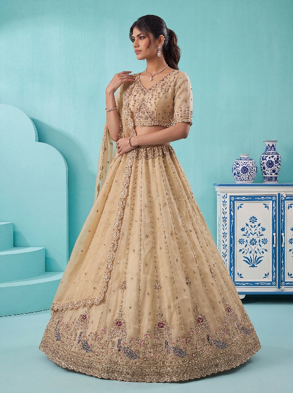 ANJANI ART BRIDAL LEHENGA D.NO 3092 WHOLESALE CHANDNIA SILK INDIAN WEDDING WEAR LEHENGA CHOLI FOR BRIDES EXPORTER
