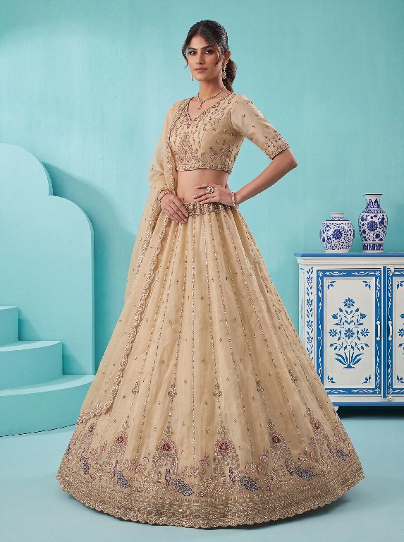 ANJANI ART BRIDAL LEHENGA D.NO 3092 WHOLESALE CHANDNIA SILK INDIAN WEDDING WEAR LEHENGA CHOLI FOR BRIDES EXPORTER