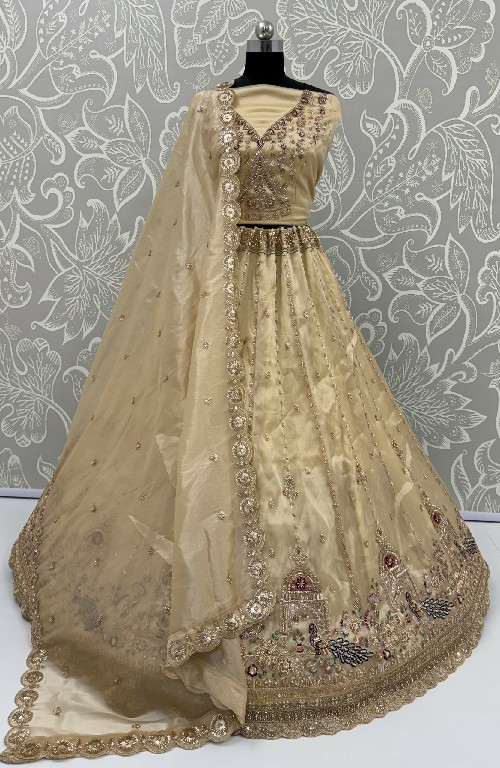 ANJANI ART BRIDAL LEHENGA D.NO 3092 WHOLESALE CHANDNIA SILK INDIAN WEDDING WEAR LEHENGA CHOLI FOR BRIDES EXPORTER