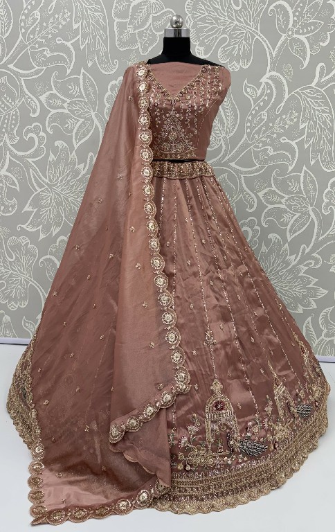 ANJANI ART BRIDAL LEHENGA D.NO 3092 WHOLESALE CHANDNIA SILK INDIAN WEDDING WEAR LEHENGA CHOLI FOR BRIDES EXPORTER