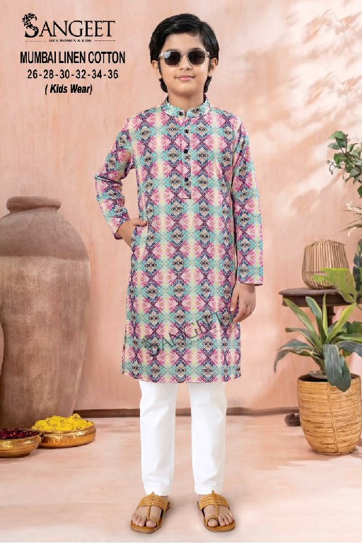 SANGEET MUMBAI LINEN COTTON WHOLESALE READYMADE CLASSIC RAYON LONG KURTA FOR KIDS ONLINE