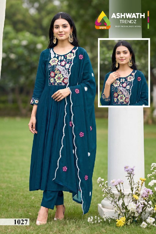 ASHWATH QUEEN WHOLESALE READYMADE MULL SAFFRON TRENDY STYLISH 3 PCS COMBO SET SUITS SUPPLIER