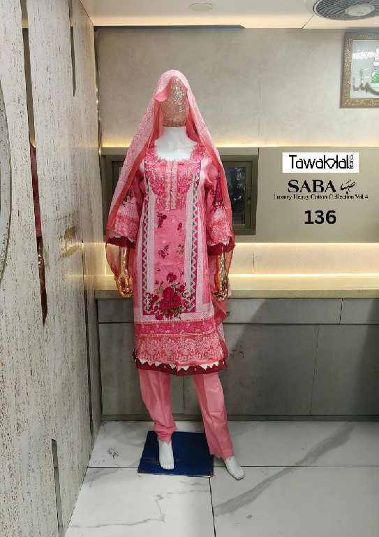 TAWAKKAL SABA VOL 4 WHOLESALE READYMADE PURE COTTON PRINTED PAKISTANI CASUAL WEAR 3 PCS SUITS SUPPLIER
