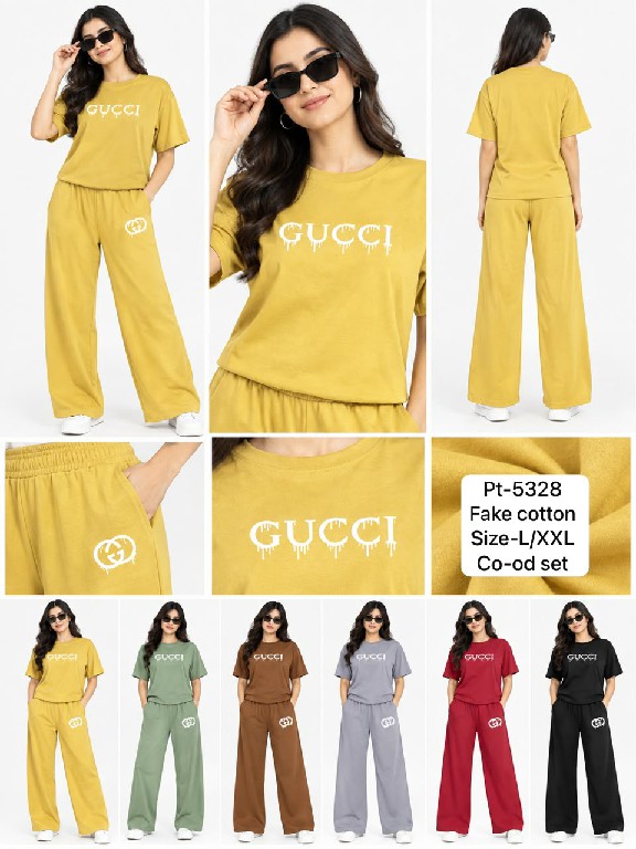 TEXTILEDEAL D.NO PT-5328 WHOLESALE READYMADE FAKE COTTON STYLISH CORD SET FOR EXPORT