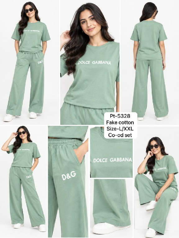 TEXTILEDEAL D.NO PT-5328 WHOLESALE READYMADE FAKE COTTON STYLISH CORD SET FOR EXPORT