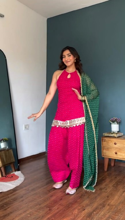 TEXTILEDEAL D.NO KD 1648 WHOLESALE READYMADE FAUX GEORGETTE DESIGNER TOP FARSHI SALWAR WITH DUPATTA SUPPLIER