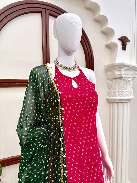 TEXTILEDEAL D.NO KD 1648 WHOLESALE READYMADE FAUX GEORGETTE DESIGNER TOP FARSHI SALWAR WITH DUPATTA SUPPLIER
