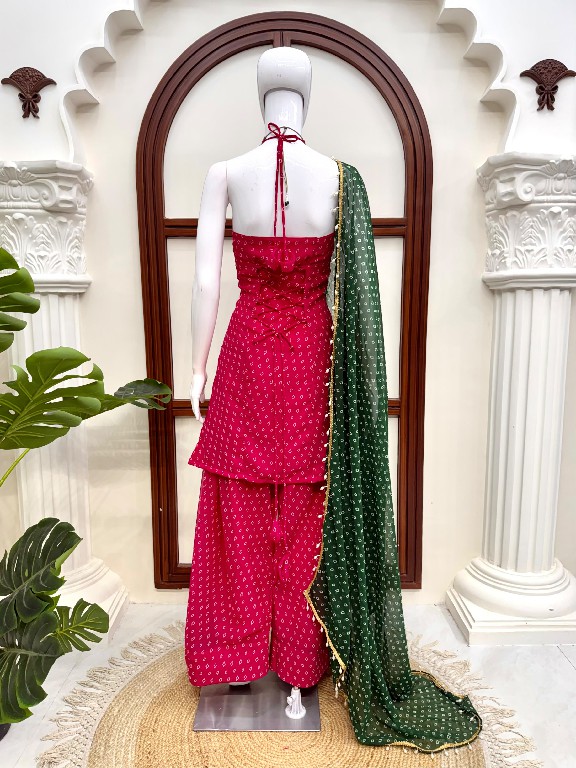 TEXTILEDEAL D.NO KD 1648 WHOLESALE READYMADE FAUX GEORGETTE DESIGNER TOP FARSHI SALWAR WITH DUPATTA SUPPLIER