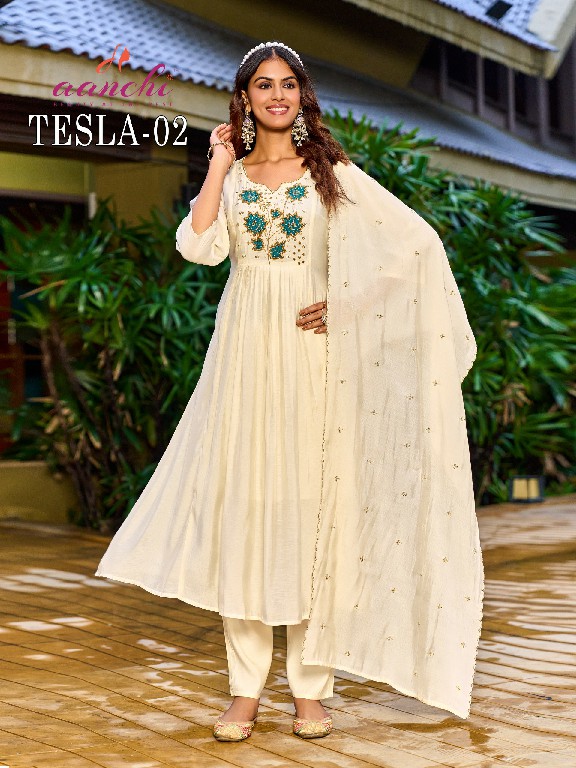 AANCHI TESLA WHOLESALE READYMADE MUL CHANDERI TRENDING 3 PCS COMBO SET SUITS EXPORTER